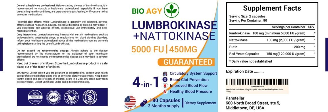 Lumbrokinase & Nattokinase Capsules 450 mg - Image 4